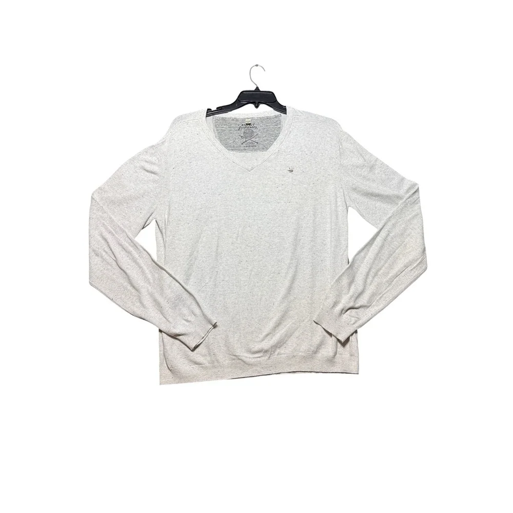 Diesel V-Neck Sweater Mens XXL Grey Good Speckled Knit Long Sleeve